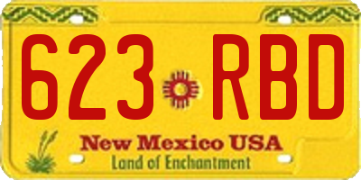 NM license plate 623RBD