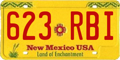 NM license plate 623RBI