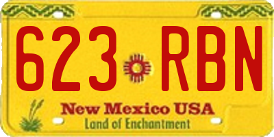 NM license plate 623RBN