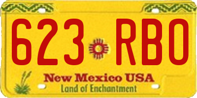 NM license plate 623RBO