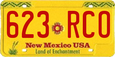 NM license plate 623RCO