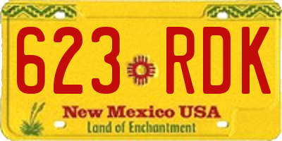 NM license plate 623RDK