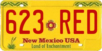 NM license plate 623RED