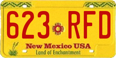 NM license plate 623RFD