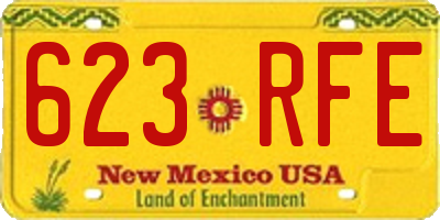 NM license plate 623RFE