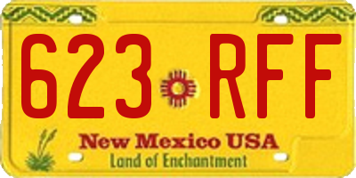 NM license plate 623RFF