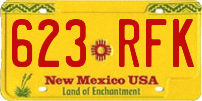 NM license plate 623RFK