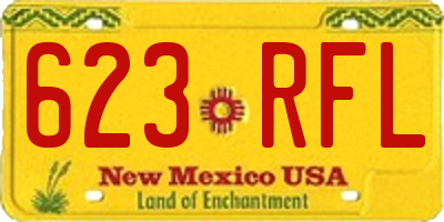 NM license plate 623RFL