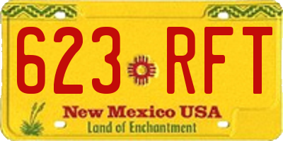 NM license plate 623RFT