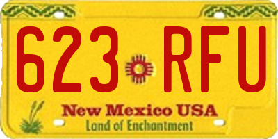 NM license plate 623RFU