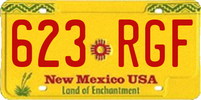 NM license plate 623RGF