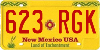 NM license plate 623RGK
