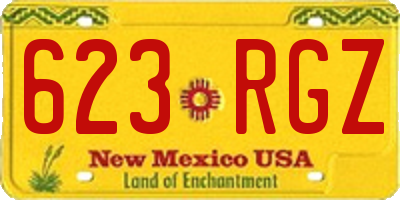 NM license plate 623RGZ
