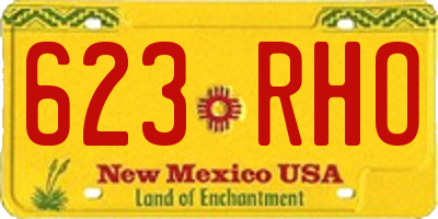 NM license plate 623RHO