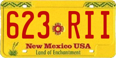 NM license plate 623RII