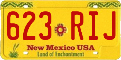 NM license plate 623RIJ