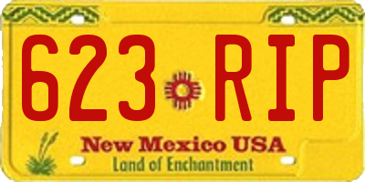 NM license plate 623RIP