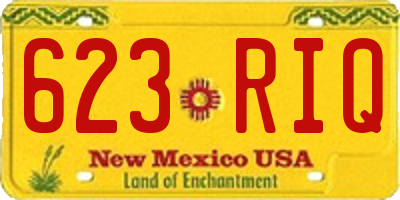 NM license plate 623RIQ