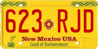 NM license plate 623RJD