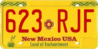 NM license plate 623RJF