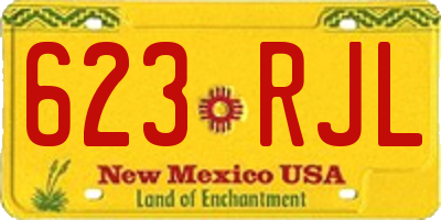 NM license plate 623RJL