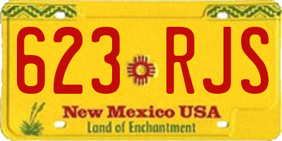 NM license plate 623RJS