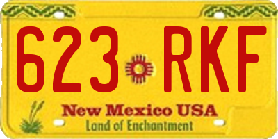 NM license plate 623RKF