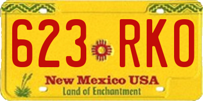 NM license plate 623RKO