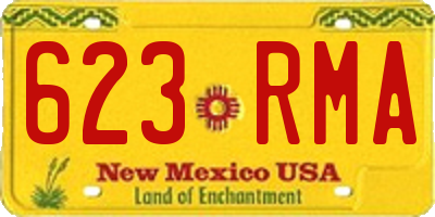 NM license plate 623RMA
