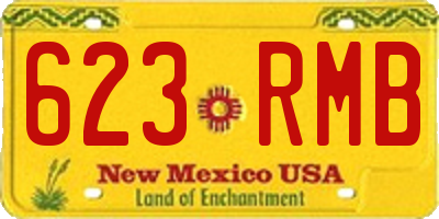 NM license plate 623RMB