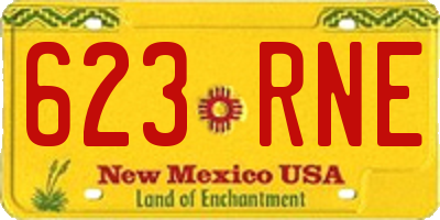 NM license plate 623RNE