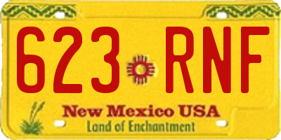 NM license plate 623RNF
