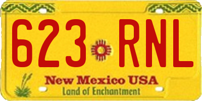 NM license plate 623RNL