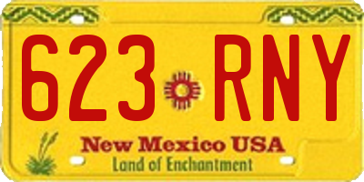 NM license plate 623RNY