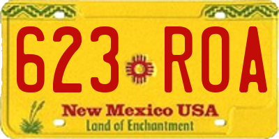 NM license plate 623ROA