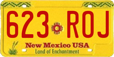 NM license plate 623ROJ