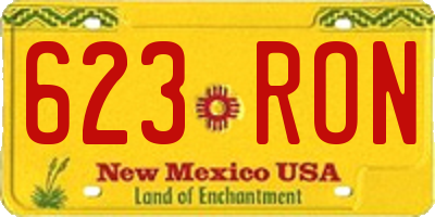 NM license plate 623RON