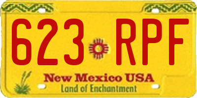 NM license plate 623RPF