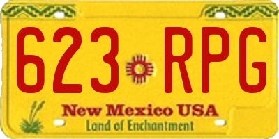 NM license plate 623RPG