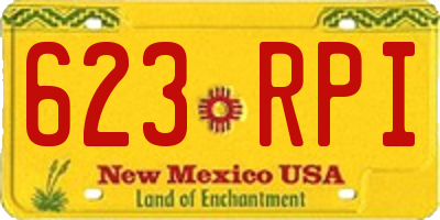 NM license plate 623RPI