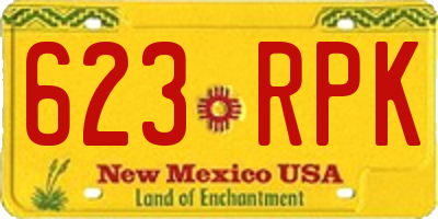 NM license plate 623RPK