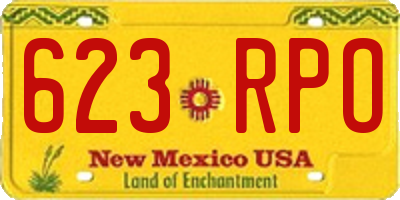 NM license plate 623RPO