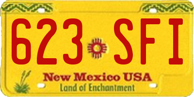 NM license plate 623SFI
