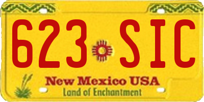 NM license plate 623SIC