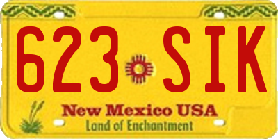 NM license plate 623SIK