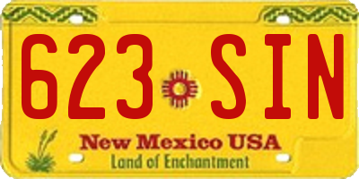 NM license plate 623SIN