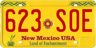NM license plate 623SOE