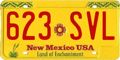 NM license plate 623SVL