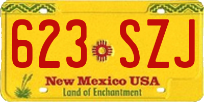 NM license plate 623SZJ
