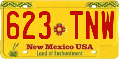 NM license plate 623TNW